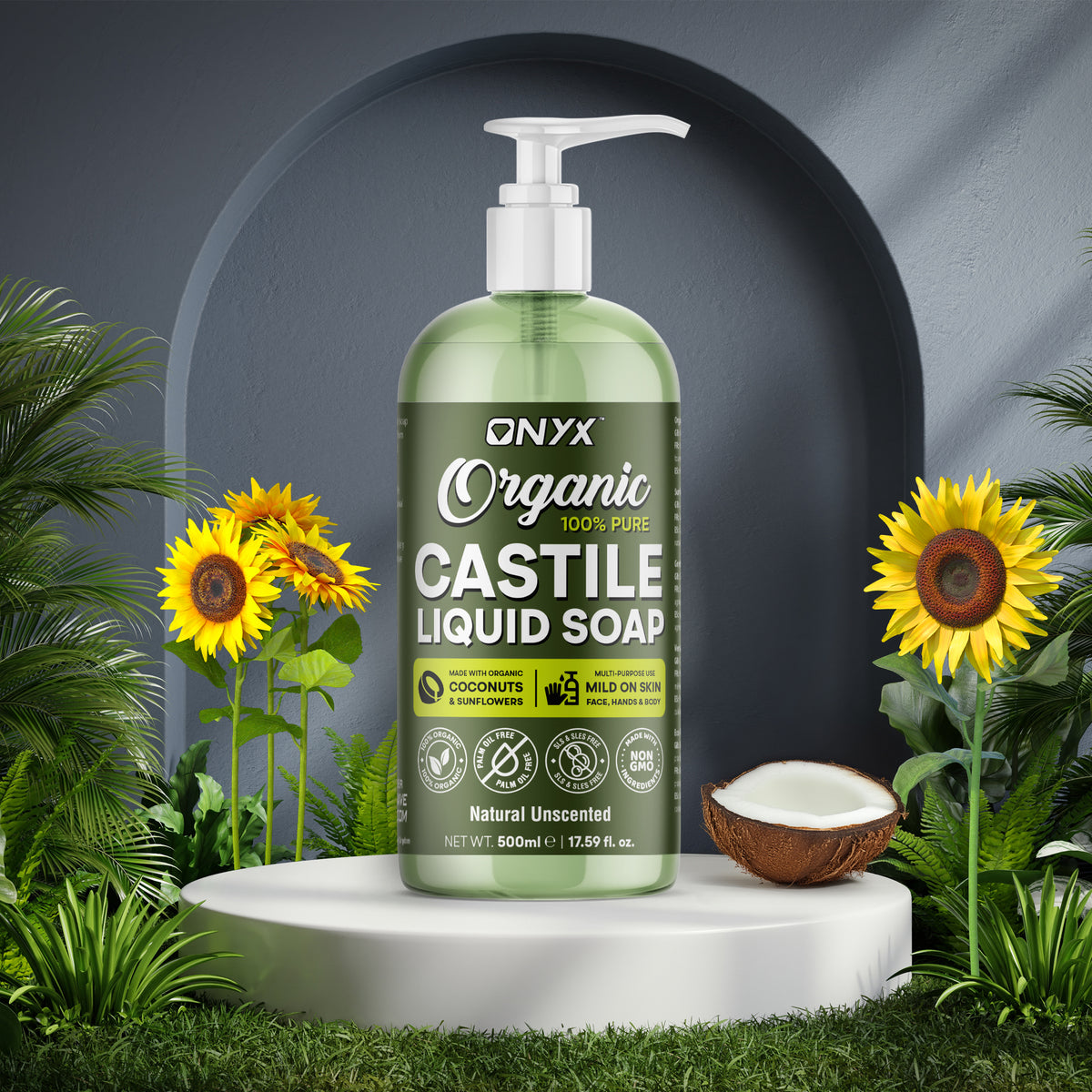 ONYX castile liquid soap, SLS free and vegan