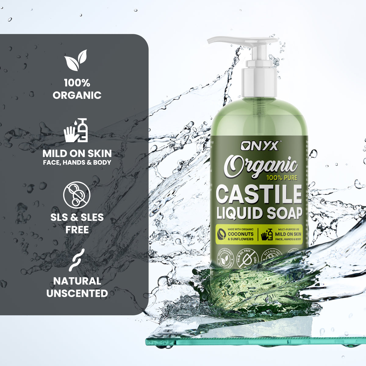 Organic Castile Soap - SLS Free Vegan Shampoo Body Wash Hand Soap*