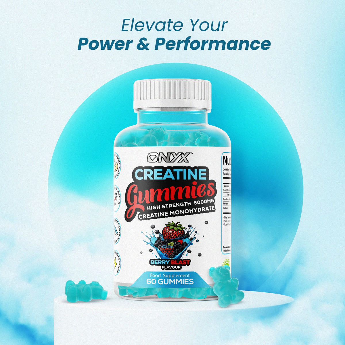 Creatine Gummies - Creatine Monohydrate 5000mg - 60 Gummies