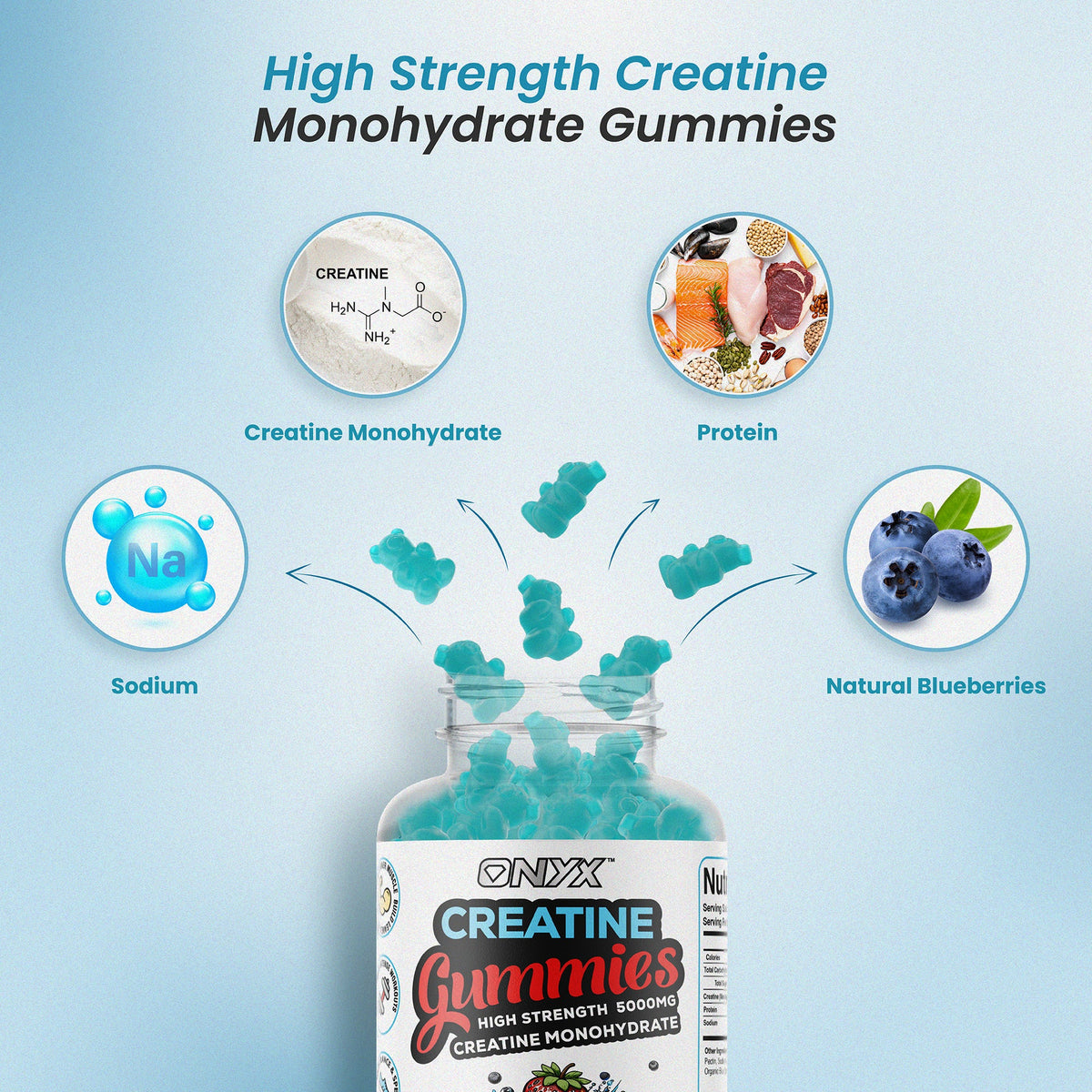 Creatine Gummies - Creatine Monohydrate 5000mg - 60 Gummies