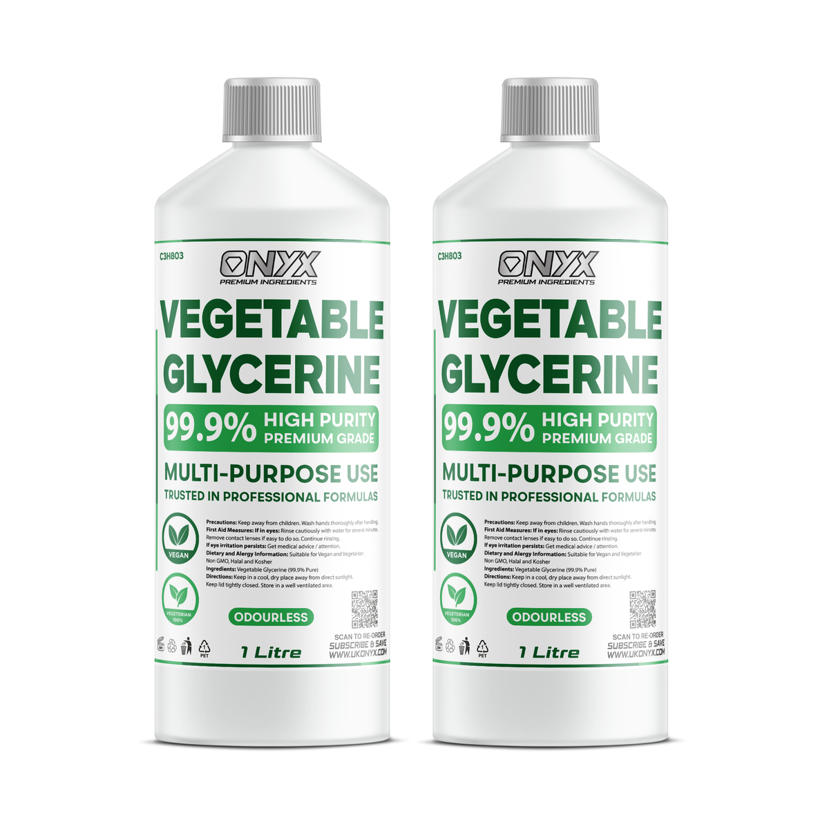 Vegetable Glycerine - PURE VG EP/USP Food/Cosmetic Grade Halal & Kosher, Colourless & Odourless