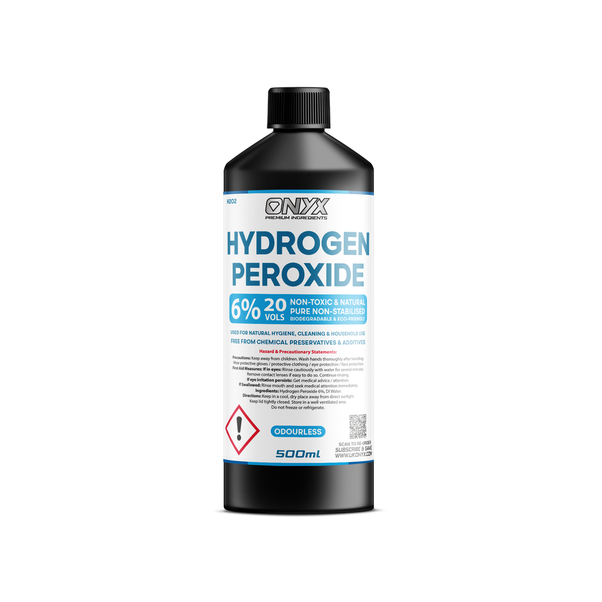 Hydrogen Peroxide Pure Food Grade 6%, 20 Vols. Non-Toxic Natural Disinfectant*
