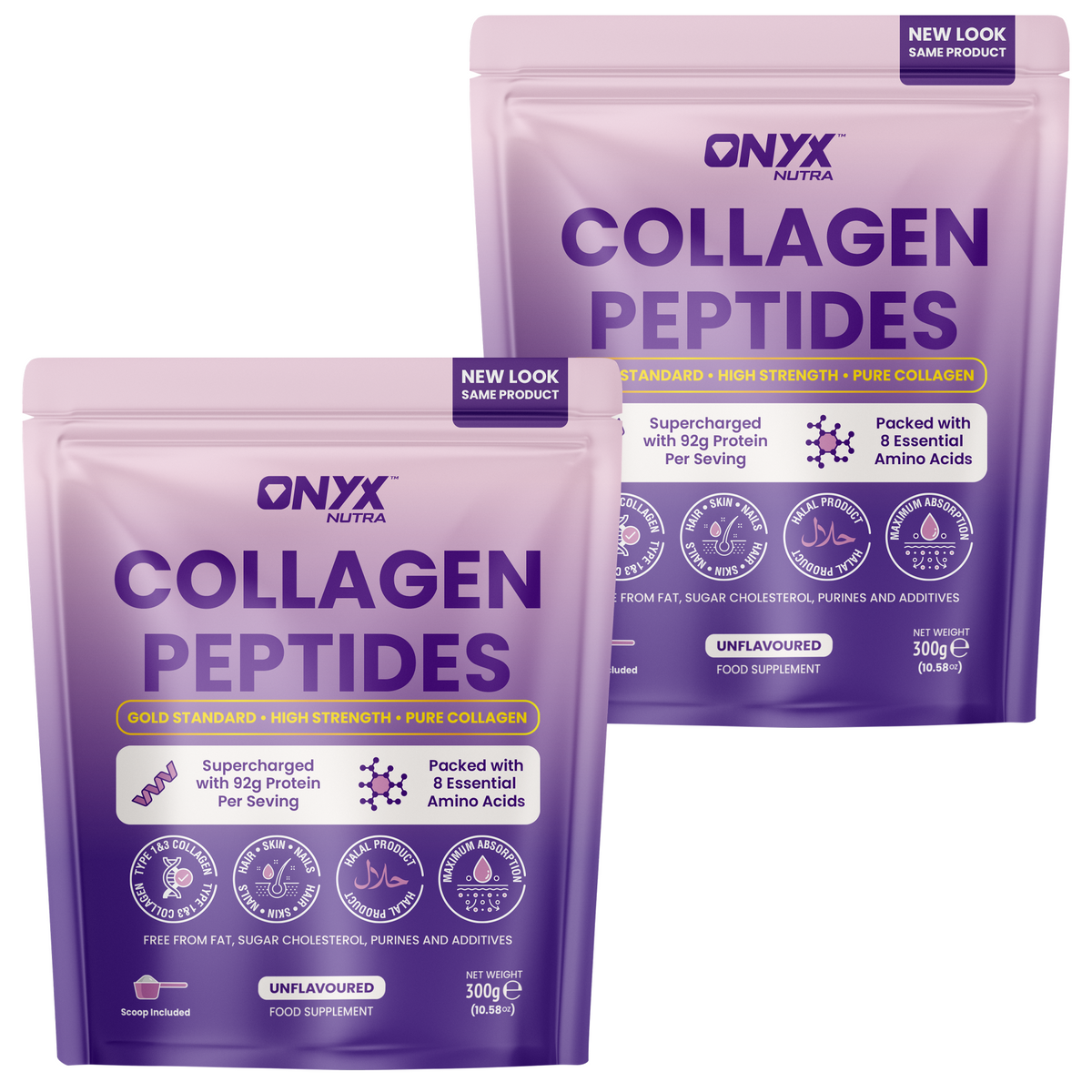 ONYX Collagen Powder 10,000mg - Skin Glow, Hair & Nails Supplement - Halal - Collagen Supplement For Women & Men