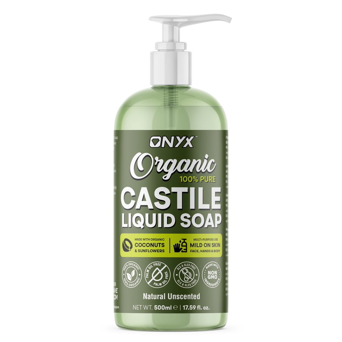Organic Castile Liquid Soap - 100% Pure Natural SLS Free