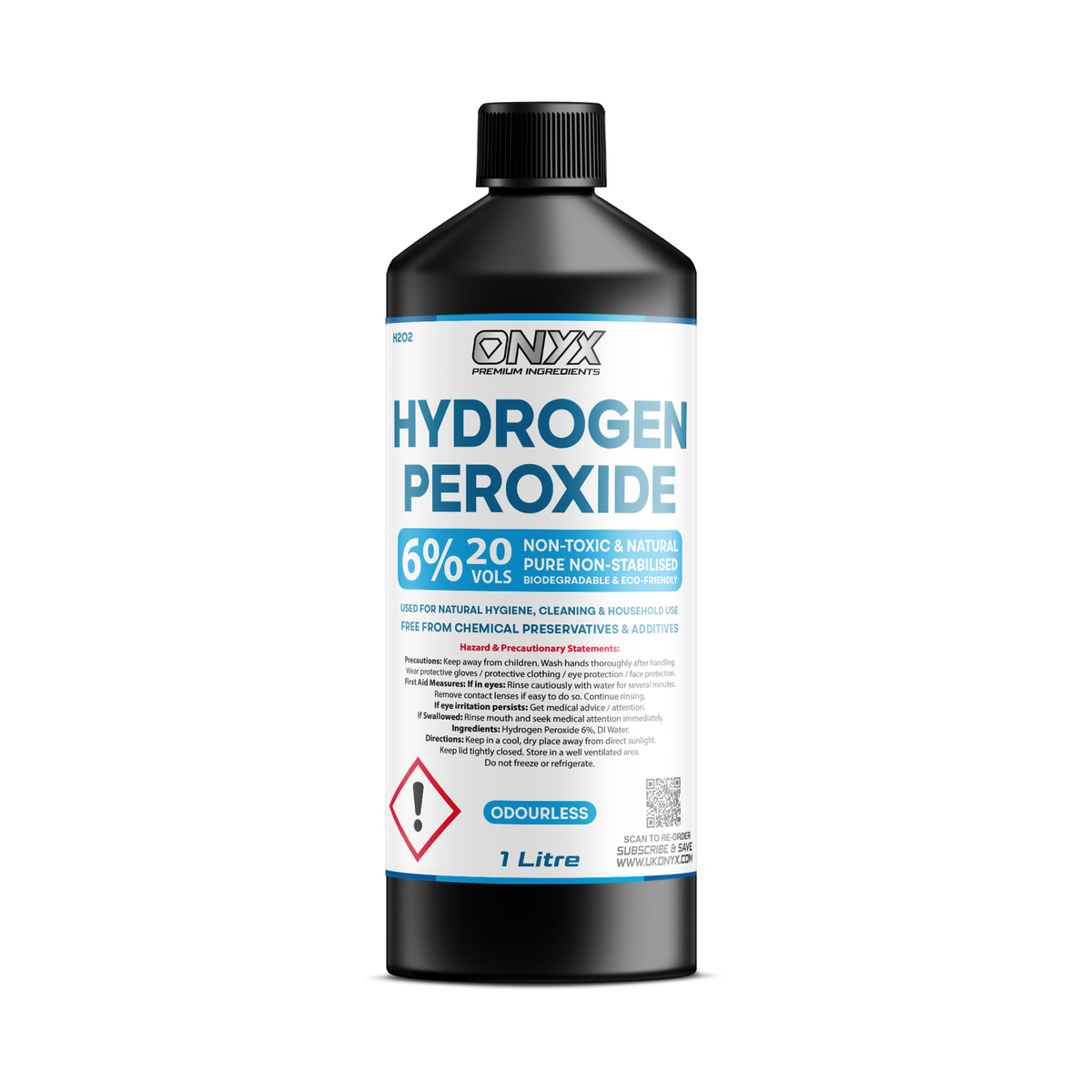 Hydrogen Peroxide Pure Food Grade 6%, 20 Vols. Non-Toxic Natural Disinfectant*