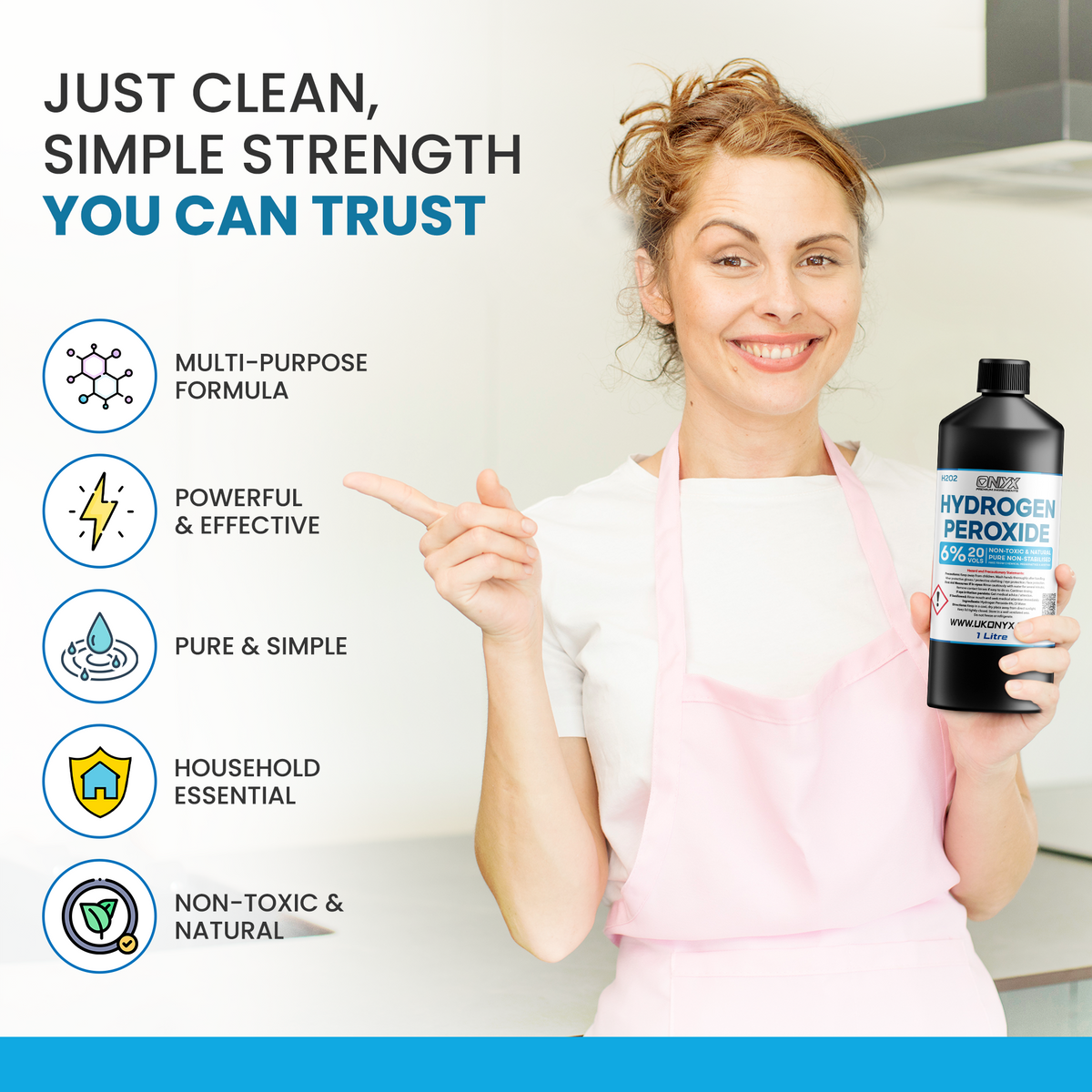 Hydrogen Peroxide Pure Food Grade 6%, 20 Vols. Non-Toxic Natural Disinfectant*