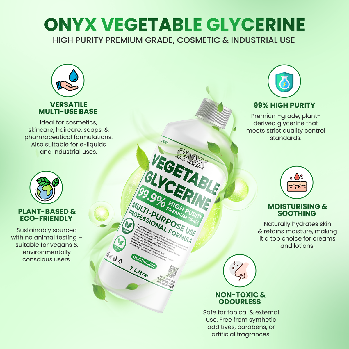 Vegetable Glycerine - PURE VG EP/USP Food/Cosmetic Grade Halal & Kosher, Colourless & Odourless